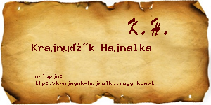 Krajnyák Hajnalka névjegykártya